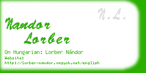 nandor lorber business card
